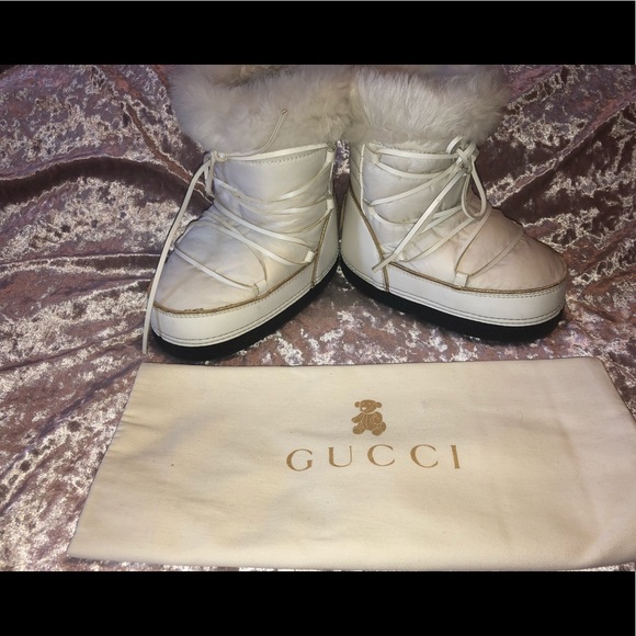 Authentic Gucci Kids FurTrim Boot w/ InterlockingG - Picture 1 of 8